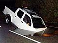 Driver’s shock after car falls into hole
