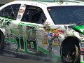 Kyle Busch in the garage after hitting wall