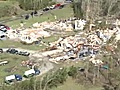 Aerial footage of storm damage in Gloucester