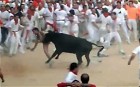 Naked man gored by bull in Pamplona
