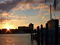 Royalty Free Stock Video HD Footage Dramatic Sunset From a Dock in Ft. Lauderdale,  Florida