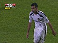 RED CARD: Juninho sent off late