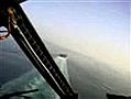 Cockpit View Of A Jet Landing On An Aircraft