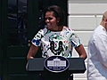 First Lady Michelle Obama at “Chefs Move to Schools” Event