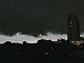 Dark storm clouds over downtown Orlando