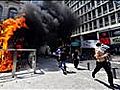 News Hub: In Greece,  It’s Mayhem in the Streets