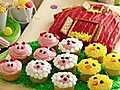 How to make a barn cake and farm animal cupcakes