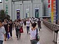 Pedestrian Walkway In Down Town Shanghai Stock Footage