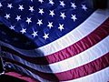 American Flag At Night Stock Footage