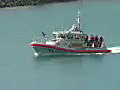Royalty Free Stock Video HD Footage US Coast Guard Patrol Boat in the Harbor at Honolulu,  Hawaii