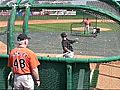 O’s hitting coach Crowley at the batting cage