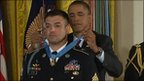 Play US soldier given Medal of Honor by Obama