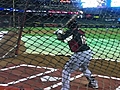 Profar takes batting practice