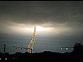 Shuttle Launch Lights Night Sky