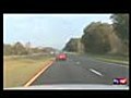 Car being chased goes flying caught on dash camera