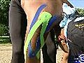 Athletes turn to K tape for help with injuries