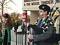 Bagpipes,  Irish dance welcome students