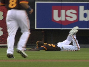 Maybin’s great diving catch