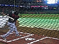 Marte takes batting practice