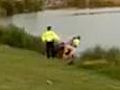 Foos&#039; fan pushes cop in lake