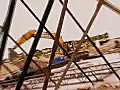 Royalty Free Stock Video SD Footage Heavy Equipment Digger Operates at a Construction Site in Ft. Lauderdale,  Florida