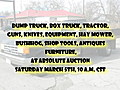 Auction,  Trucks, Tractor, Equipment, Guns, Knives, Tools, Furniture