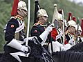 Mounted Soldiers Prepare For Royal Escort