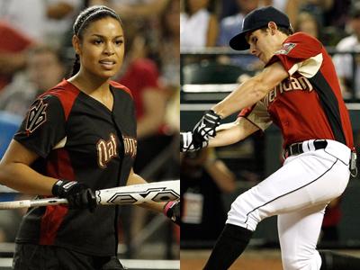 Jordin Sparks Vs. Nick Jonas at Softball Game