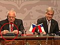 President of Czech Republic steals pen