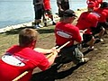 Raw Video: Tug of War Contest Spans Miss. River