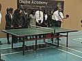 Obama Plays Ping Pong at School In London