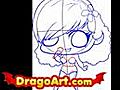 How to draw chibi Rihanna,  step by step