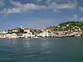 Royalty Free Stock Video SD Footage Buildings at the Port of St. George in Grenada