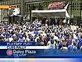 Cubs Playoff Rally: Fans Sing Along With Harry!