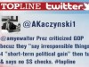 Top Line Top Tweet Winner: AKaczynski1