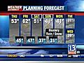 VIDEO: 13WHAM Weather Authority Evening Forecast for 11/12/08