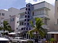 Royalty Free Stock Video SD Footage Zoom Out From Colony Hotel in Miami South Beach