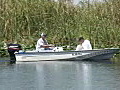 Royalty Free Stock Video HD Footage Fishermen and a Boat in the Everglades in Florida