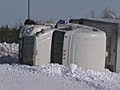 Transport truck full of Mail lost load Trans Canada Highway