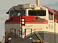 Royalty Free Stock Video HD Footage Close Up of a Diesel Engine on the Tracks in Fort Lauderdale,  Florida