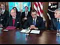 President Obama Welcomes Senators Hagel and Boren to Intelligence Team