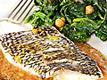 Steamed Black Bass with Sicilian-Style Pesto