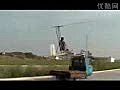 Man Tests His Home-Made Helicopter In Highway