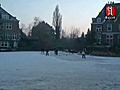 Frozen canals in Amsterdam