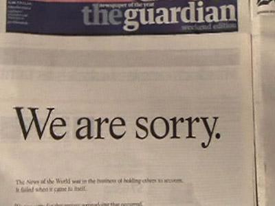 Murdoch offers apology over hacking scandal