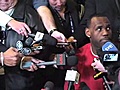 LeBron James during NBA All-Star media session