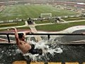 Sao Paulo fans swim at the Morumbi Stadium