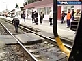 80-year old man pulls a train with his hair