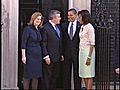 Obama arrives,  greets Brown at Downing Street