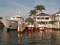 Royalty Free Stock Video HD Footage Restaurant and Docks at a Marina in Ft. Lauderdale,  Florida